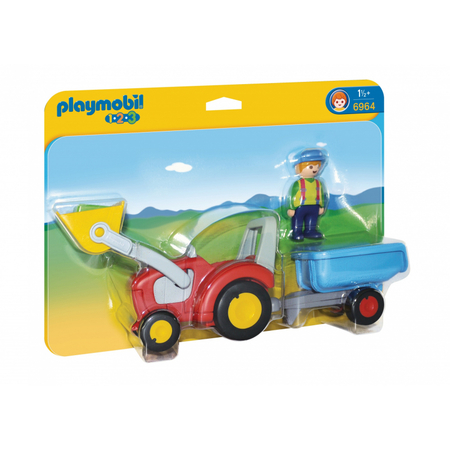 Playmobil 1.2.3 - Traktor Mit Anhger (6964)