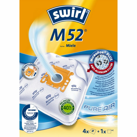 Swirl M 52 Micropor Plus Airspace Vacuum Cleaner Bag (Pack Of 4)