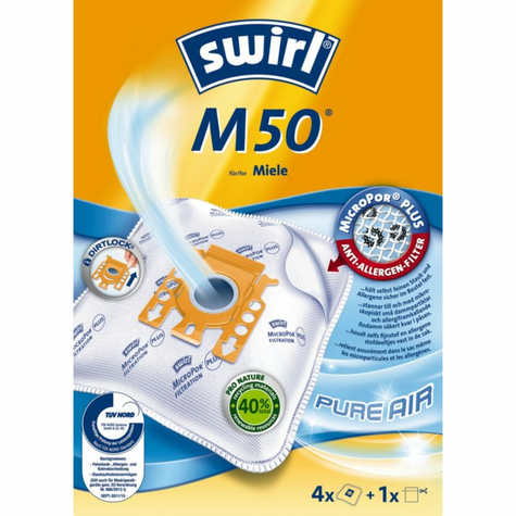 Swirl M 50 Micropor Plus Airspace Vacuum Cleaner Bag (Pack Of 4)
