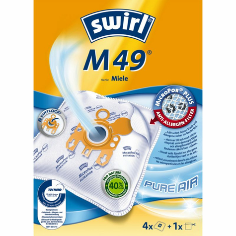 Swirl M 49 Micropor Plus Airspace Vacuum Cleaner Bag (Pack Of 4)