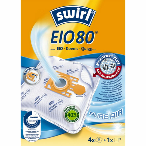 Swirl Eio 80 Micropor Plus Airspace Vacuum Cleaner Bag (Pack Of 4)