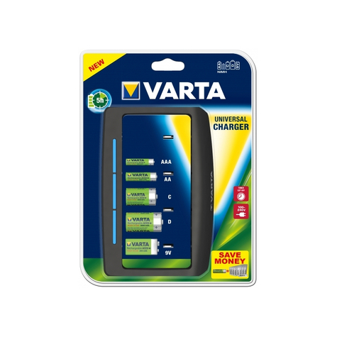 Varta Easy Universal Charger For Nimh Batteries Aa, Aaa, C, D And 9v Blisters