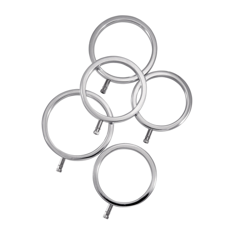 Electric Stim Device Solid Metal Cock Ring Set 5 Sizes