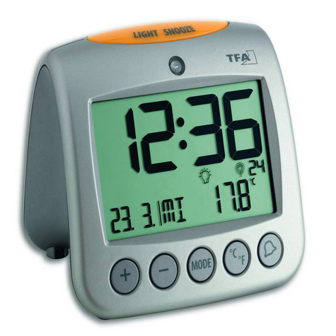 Tfa 60.2514 Radio Alarm Clock Silver Alarm Times 2
