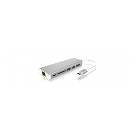Icy Box Ib-Dk4034-Cpd - Wired - Usb 3.0 (3.1 Gen 1) Type-C - Usb Type-A - Silver - White - Sd - Aluminum