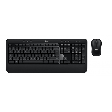 Logitech Advanced Combo - Standard - Rf Wireless - Qwerty - Black - Mouse Included