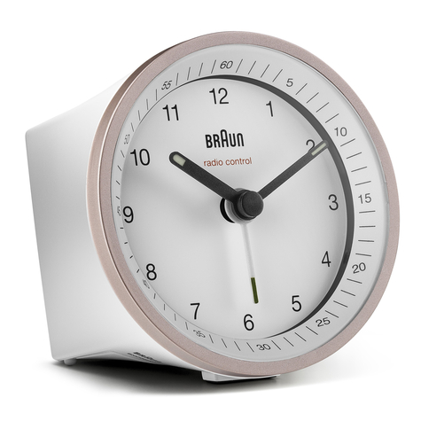 Braun Radio Controlled Alarm Clock Bc07pw-Dcf Pink/White - Quartz Alarm Clock - Round - Pink - White - Analog - Battery/Accumulator - Aa