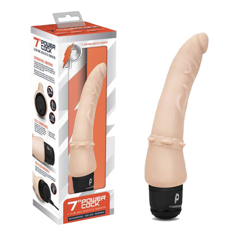 Powercocks 7” Slim Anal Realistic Vibrator Skin