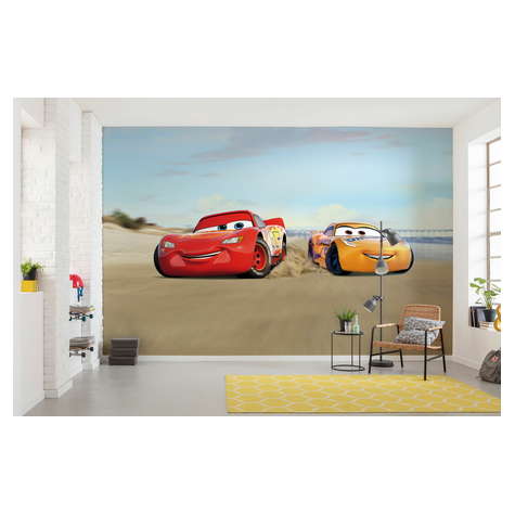 Photomurals  Photo Wallpaper - Cars Beach Race - Size 368 X 254 Cm