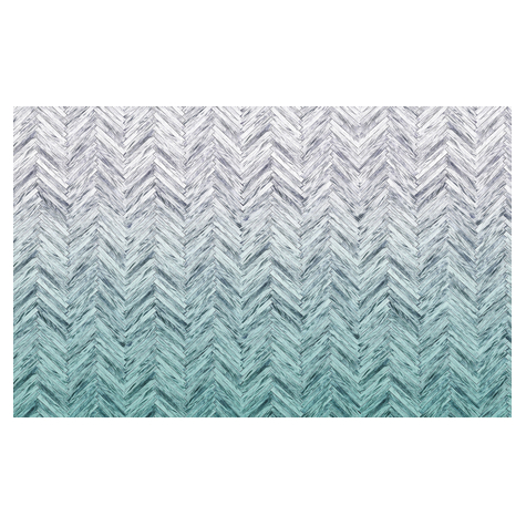 Papel De Parede Foto Não-Tecido - Herringbone Mint - Tamanho 400 X 250 Cm