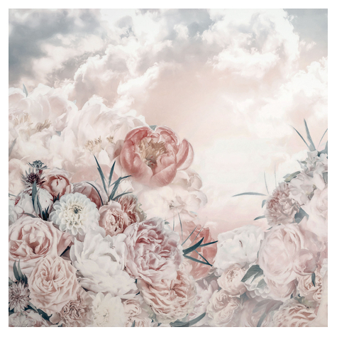 Papel De Parede Foto Não Tecido - Nuvens Em Flor - Tamanho 250 X 250 Cm